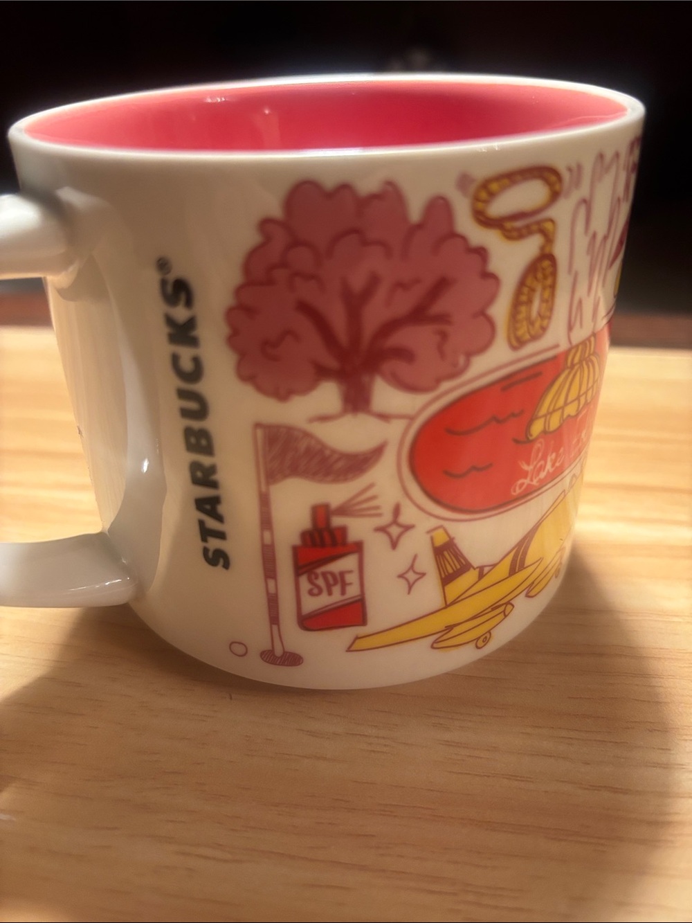 Starbucks Orlando Pink & Yellow Illustrated " Been There Series " Ceramic Mug - Picture 4 of 8